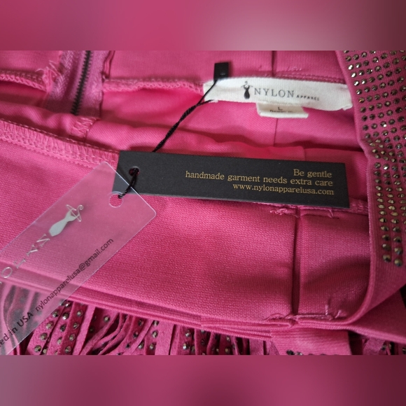 Women's Nylon Apparel Fuchsia Pink Spotlight Stealer Rhinestone Skort Mini Skirt - Picture 8 of 10